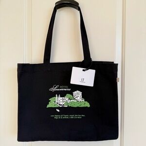 A.P.C. Black JJJJound Edition 'Hôtel Souvenirs' Tote Bag